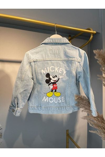Zuzu Jachetă de blugi unisex cu detaliu Mickey sezon nou