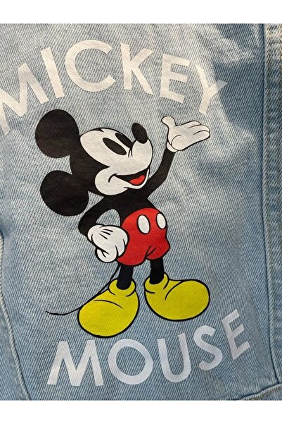 Zuzu Yeni Sezon Mickey Detay Unısex Kot Ceket