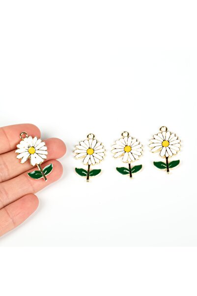 yfhobi 1 Adet - 35 Mm Mineli Papatya Takı Aparatı, Altın Kaplama, 1. Kalite K...