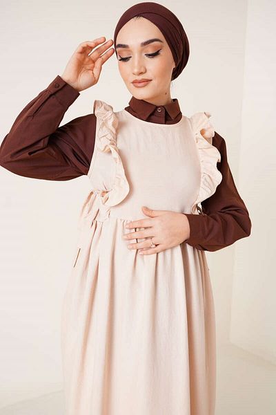 VOLT CLOTHİNG Gilet-Kleid mit gerüschen Schultern für Damen