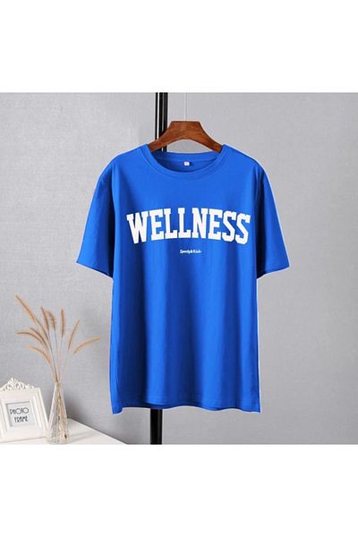 BE QUEEN Special Production Crew Neck Wellness Printed 100% Cotton Oversize Women's T-shirt