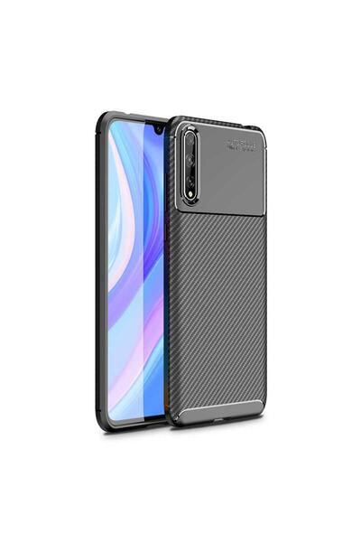 ZM STORE Huawei P Smart S (y8p) Kılıf Karbon Tasarımlı Harika Kesim Negro Kapak