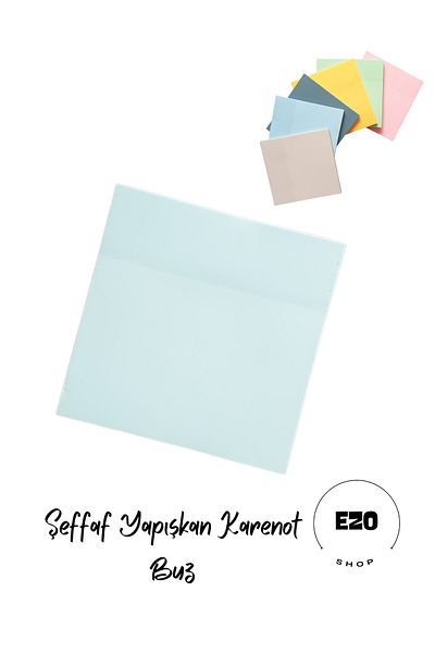 EZOSHOP Transparent Colored Sticky Post It Note Paper Karenot Ice
