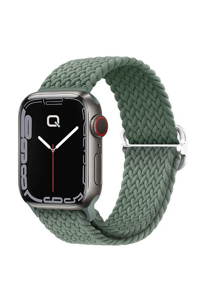 Quse لساعة Apple Watch SE/10/9/8/7/6/5/4/3 - حبل شبكي قابل للتعديل باللون الأخضر الزيتوني، 42 مم - 41 مم - 40 مم - 38 مم