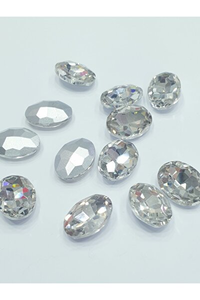 CRYSTALSHOP حجر لاصق - {مقوس على الظهر} بيضاوي 13 × 18 مم (50 قطعة)