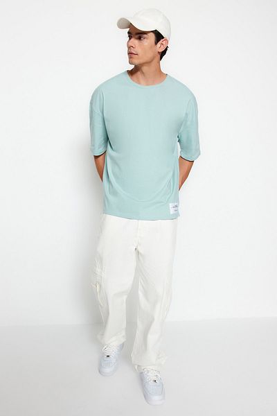 Trendyol Collection Limited Edition Blue Relaxed Crew Neck Short Sleeve T-Shirt TMNSS23TS00267