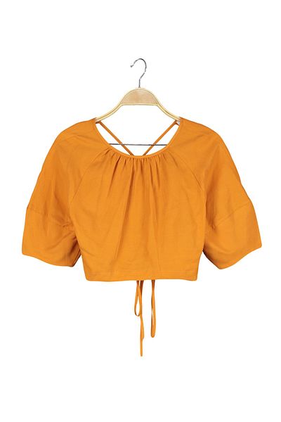 Twist Orangefarbene Damenbluse