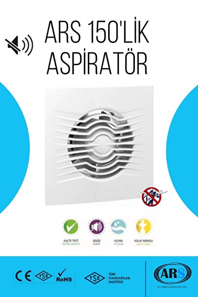 Ars 150'lik 15 Cm Banyo Ve Tuvalet Aspiratör Havalandırma Fanı