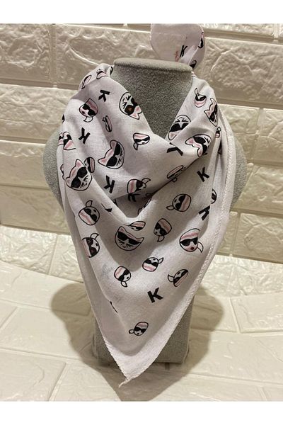 sema aksesuar Unisex Cat Patterned Scarf - Bandana - Glasses Bandana Cat Cotton Scarf