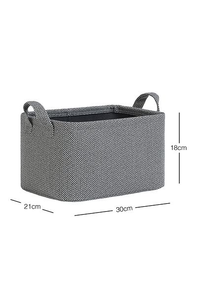 Ocean Home Textile Anthracite Textured Laundry and Toy Organizer - Folding Storage Basket 30X21X18