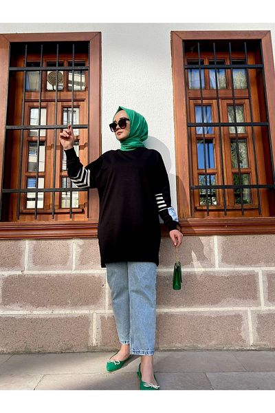moda emira Soul Denim Patch Detailed Sports Tunic