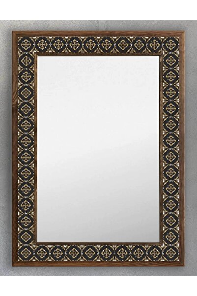 Oscar Stone Decor Ahşap Çerçeveli Mozaik (mermer) Ayna 53x73 Cm Seramik Desen...