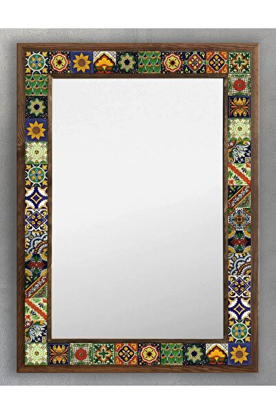 Oscar Stone Decor Masif Çerçeveli Mozaik Taş (mermer) Ayna 53 X 73 Cm Seramik...