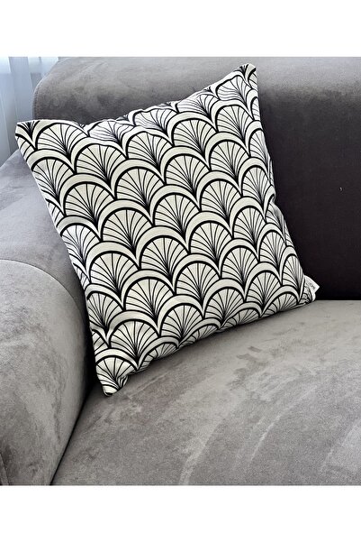 lamoonhome Husă pentru pernă cu model modern alb/negru