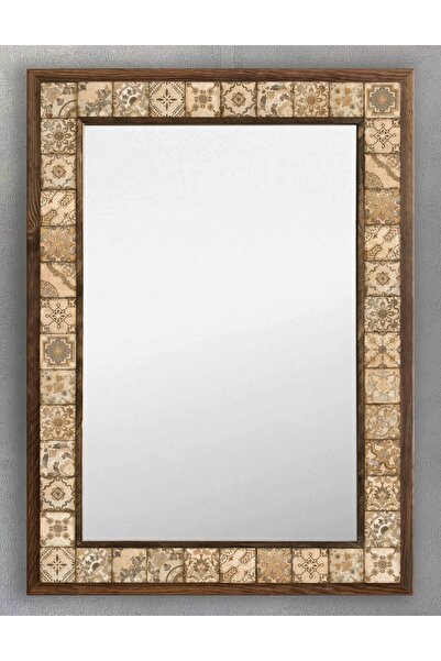 Oscar Stone Decor Masif Çerçeveli Mozaik Taş (mermer) Ayna 53x73 Cm (morocco-...