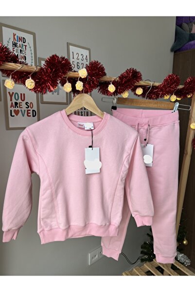 Fırça Kumaşlı Pembe Çocuk Takımı