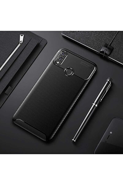 ZM STORE Huawei Honor 8x Kılıf Karbon Tasarımlı Harika Kesim Negro Kapak
