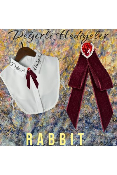 GÜLSEMALİ Rabbit Taşlı Broş Kadın Yaka Aksesuarı Yaka Kurdela Erkek Kurdele B...