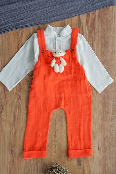 ipek atlas Long Sleeve Teddy Bear Baby Boy Girl Salopet Set