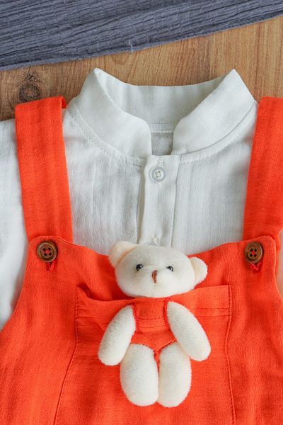 ipek atlas Long Sleeve Teddy Bear Baby Boy Girl Salopet Set