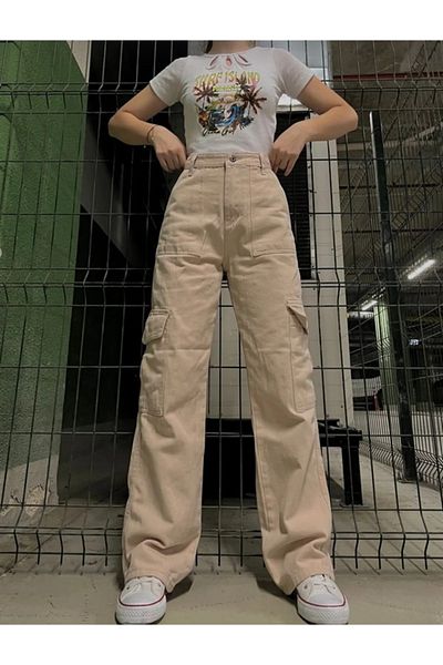Pubi Cargo Pocket Relaxed Cut Regular Fit Baggy Trend Παντελόνι