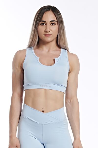 YEXECH Women's Collar Detailed Supported Sports Bra