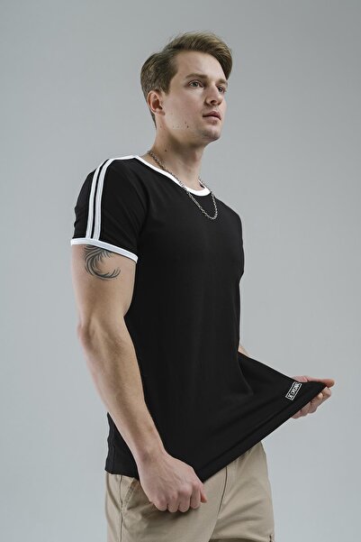 Oksit Ανδρικό μπλουζάκι με ριγέ γιακά Marselon Slim Fit Lycra