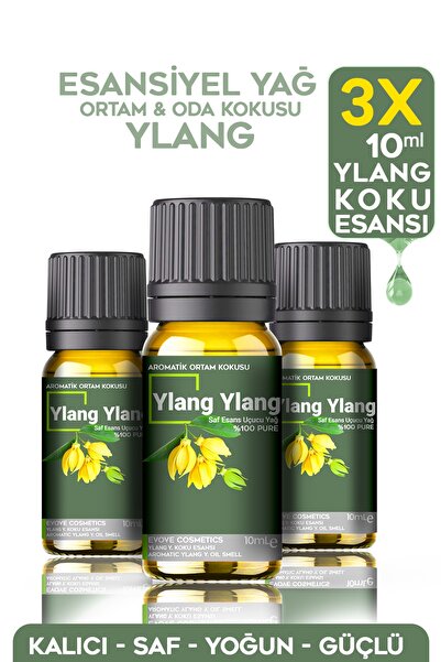 Evove Cosmetics Ylang Ylang Esansiyel Yağ Oda Kokusu 3 Adet 10ml Set Aromatik...