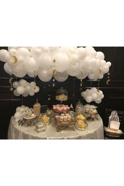 Happyland Cloud Balloon Set - Chain Balloon and Star Rope Ornament Detailed
