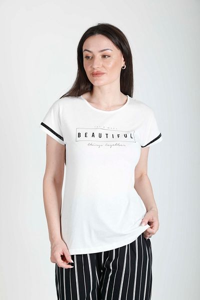 Kadınle Striped Bottom Pajama Set