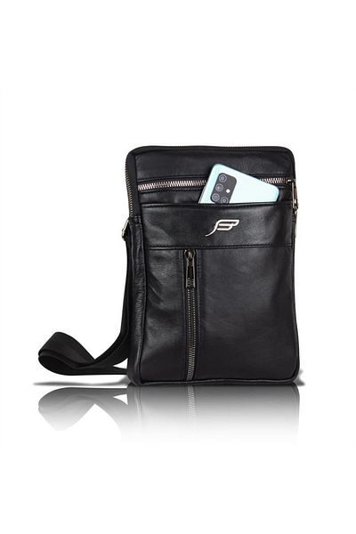 fubileather Geantă Messenger Crossbody din piele naturală unisex (25X18X3CM)