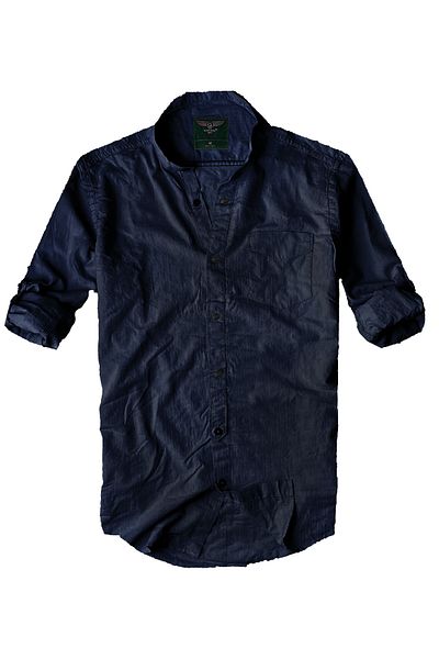 alaska the last frontier Slim Fit 100% βαμβακερό ύφασμα Dominant γιακά μακρυμάνικο πουκάμισο Dark Navy Blue-