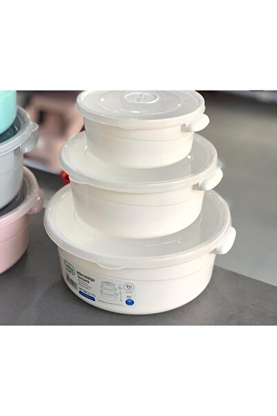 HOBBY LİFE Gree Home Microwave Round Pot Storage Container