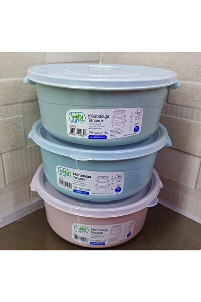 HOBBY LİFE Gree Home Microwave Round Pot Storage Container