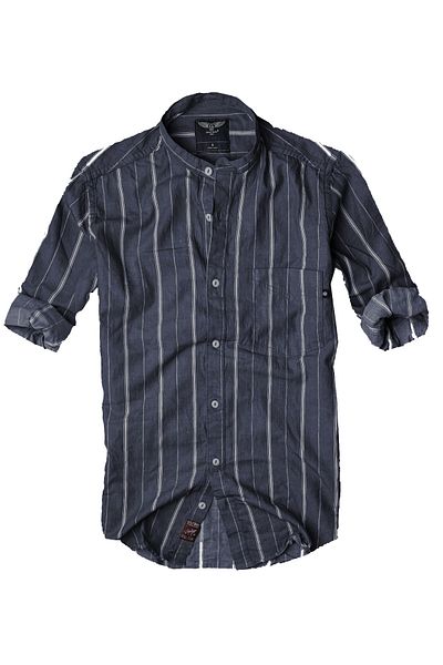 alaska the last frontier Slim Fit 100% βαμβακερό ύφασμα Dominant γιακά μακρυμάνικο πουκάμισο--σκούρο ριγέ--