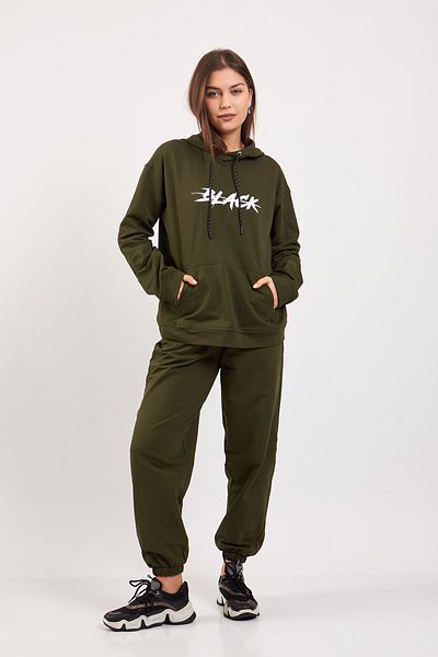 Moda Tuğram Σετ αθλητική φόρμα χακί Oversize Bottom Top