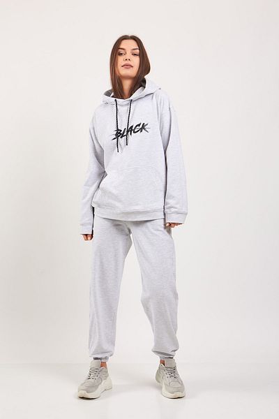Moda Tuğram Γκρι Oversize Σετ αθλητική φόρμα με κάτω μέρος