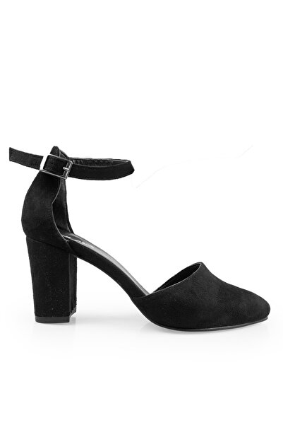 PASSAGE SHOES 6129 Black Suede Heeled Women's Shoes