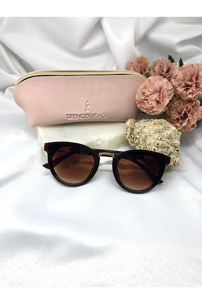 Di Caprio Ziron Oval Design Brown Women's Sunglasses