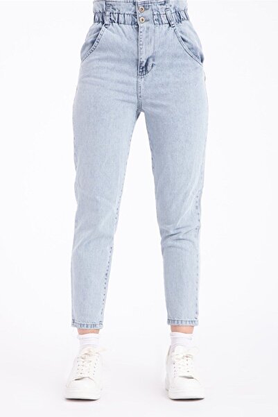 LADY LACK بنطال جينز جينز مغسول بالثلج للنساء