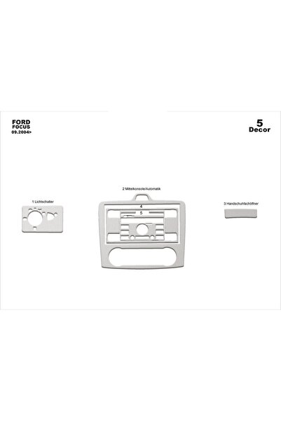 meriç cockpit design ميريتش ®   فورد فوكس توربيدو امامي مطلي الومنيوم 5 قطع 2...