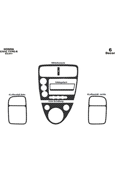 meriç cockpit design ميريتش ®   هوندا سيفيك تايب R غطاء توربو أمامي كربون 6 ق...