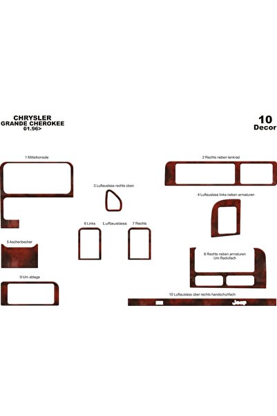 meriç cockpit design ميريتش ®   كرايسلر جراند شيروكي تنجيد أمامي ماهوجني 10 ص...