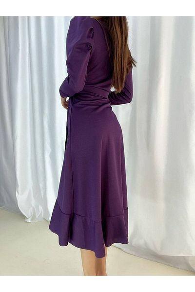 rengamoda Rochie de mireasă pentru absolvire, cu mânecă lungă, cu curea, lungime midi, 120 cm