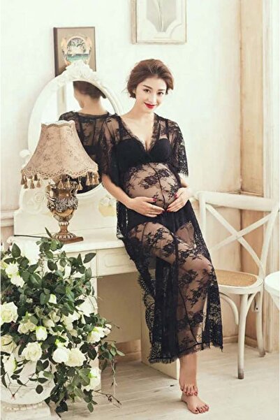 nuriçgiyim Ikoni Long Čipka kućni ogrtač