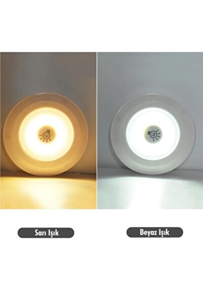 MUJGAN 3'lü Uzaktan Kumandalı Yapışkanlı Kablosuz Led Spot Lambalar