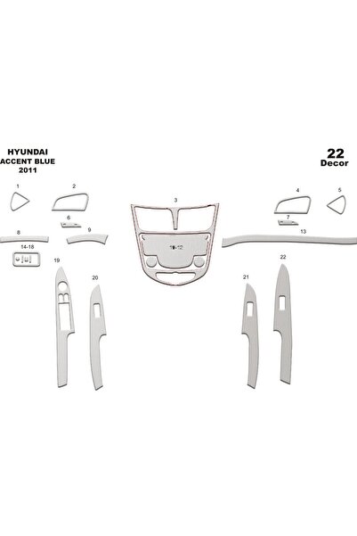 meriç cockpit design ميريتش ®   هيونداي أكسنت تراك أمامي أزرق مطلي ألومنيوم 2...