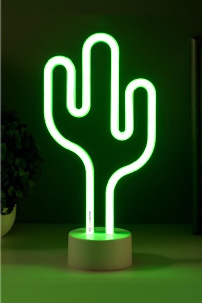 DEMPOWER Dp-86 Dekoratif Kaktüs Neon Led Gece Lambası