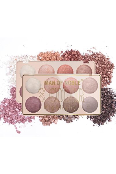 IMAN OF NOBLE 8 Renkli Sedefli Highlighter Far Paleti Krem Renk 843d No:1