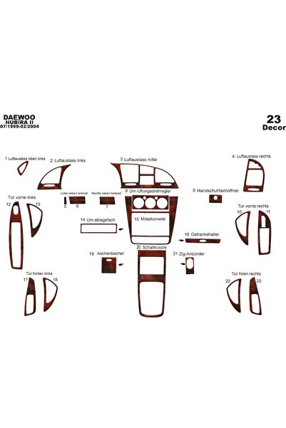 meriç cockpit design ميريتش ®   دايو نوبيرا 2 توربيدو أمامي مطلي بالماهوجني 2...